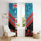 Custom Port Adelaide Power Football Window Curtain ANZAC Lest We Forget