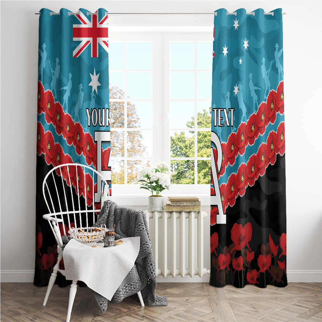 Custom Port Adelaide Power Football Window Curtain ANZAC Lest We Forget