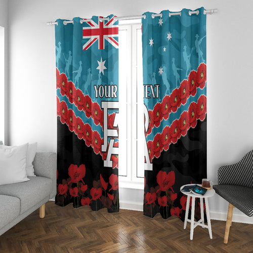 Custom Port Adelaide Power Football Window Curtain ANZAC Lest We Forget