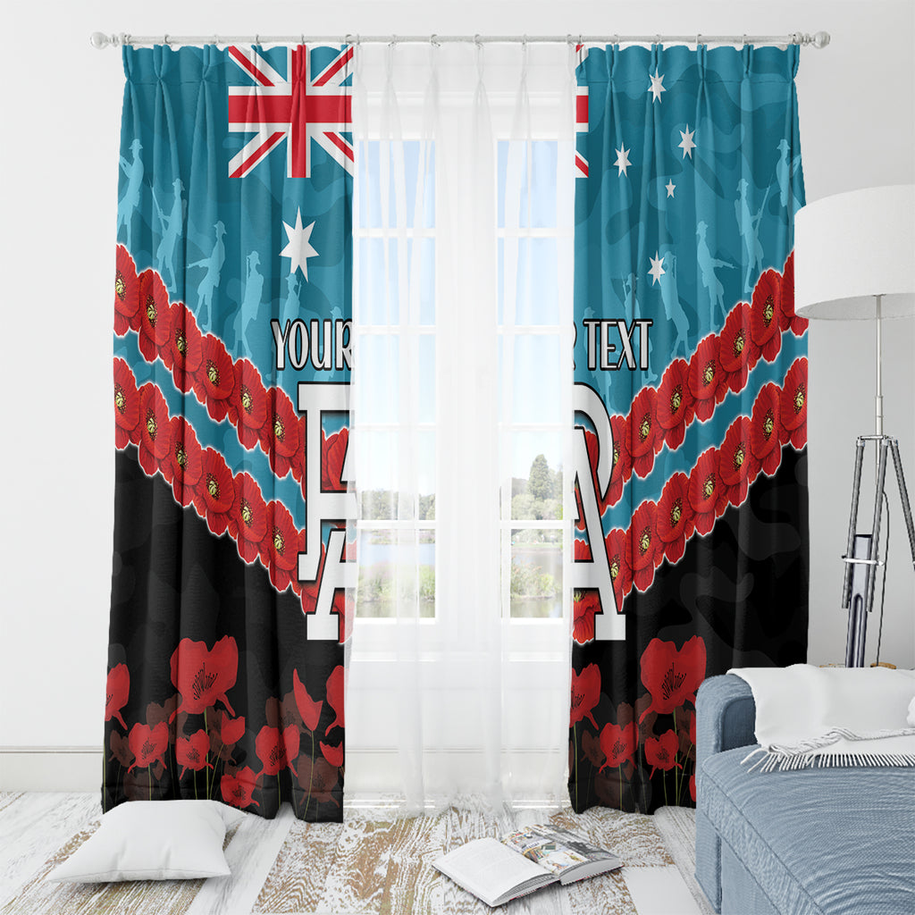 Custom Port Adelaide Power Football Window Curtain ANZAC Lest We Forget