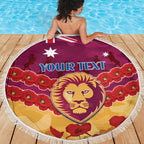 Custom Brisbane Lions Football Beach Blanket ANZAC Lest We Forget