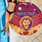 Custom Brisbane Lions Football Beach Blanket ANZAC Lest We Forget