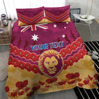 Custom Brisbane Lions Football Bedding Set ANZAC Lest We Forget