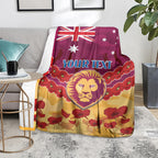 Custom Brisbane Lions Football Blanket ANZAC Lest We Forget