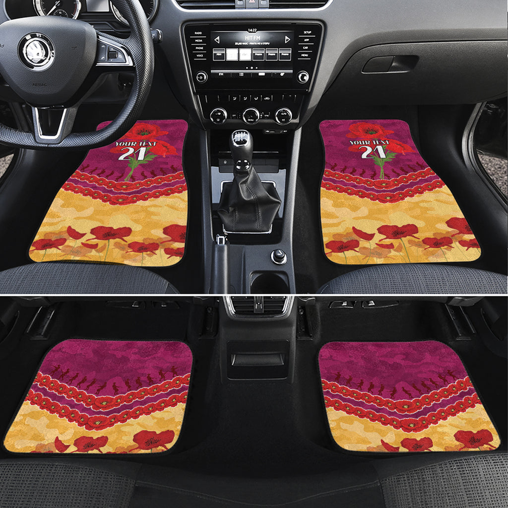 Custom Brisbane Lions Football Car Mats ANZAC Lest We Forget