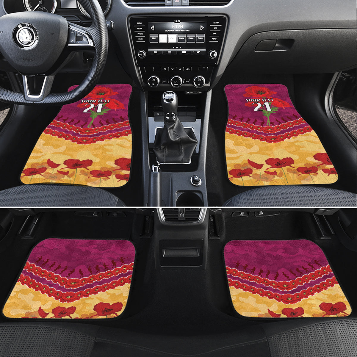 Custom Brisbane Lions Football Car Mats ANZAC Lest We Forget
