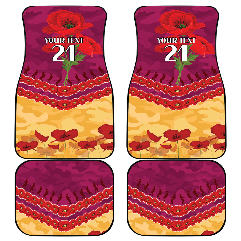 Custom Brisbane Lions Football Car Mats ANZAC Lest We Forget