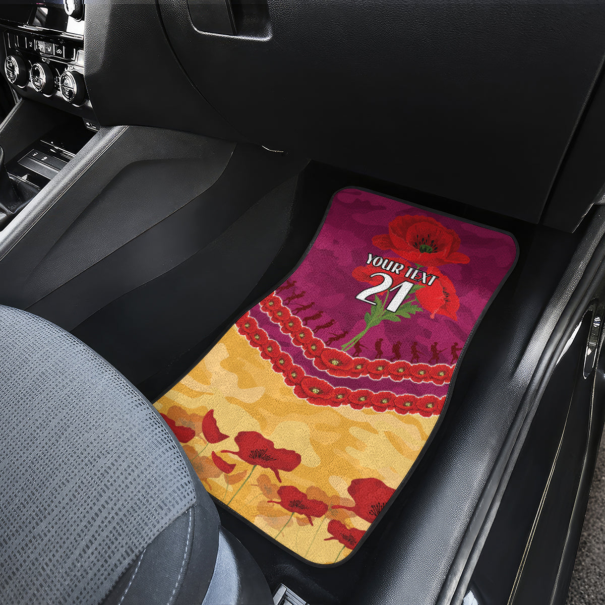 Custom Brisbane Lions Football Car Mats ANZAC Lest We Forget