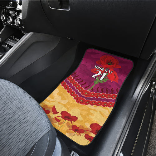 Custom Brisbane Lions Football Car Mats ANZAC Lest We Forget