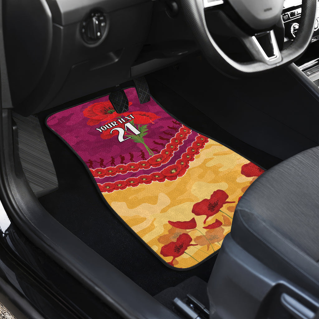 Custom Brisbane Lions Football Car Mats ANZAC Lest We Forget