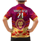 Custom Brisbane Lions Football Family Matching Mermaid Dress and Hawaiian Shirt ANZAC Lest We Forget