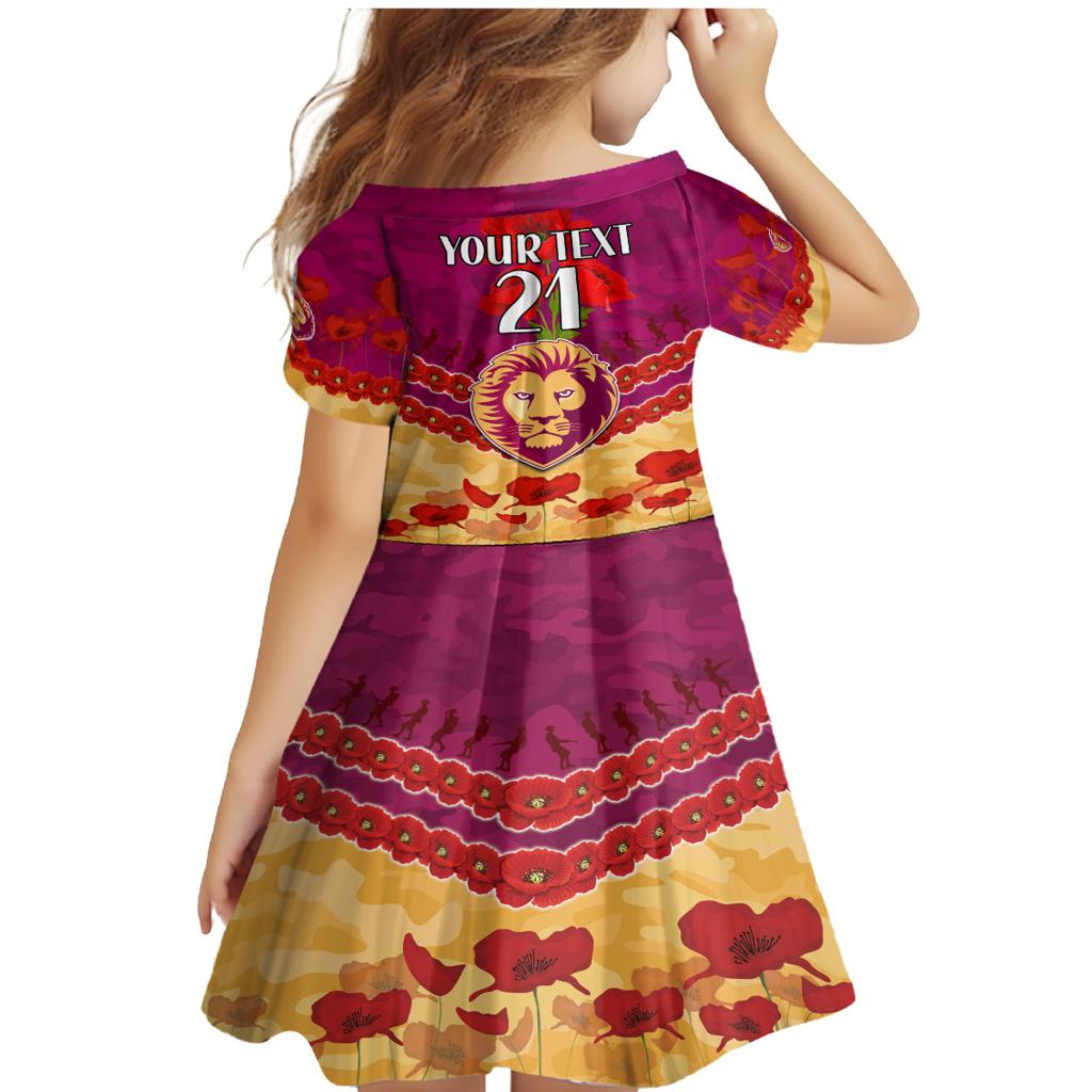 Custom Brisbane Lions Football Family Matching Mermaid Dress and Hawaiian Shirt ANZAC Lest We Forget