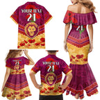 Custom Brisbane Lions Football Family Matching Mermaid Dress and Hawaiian Shirt ANZAC Lest We Forget