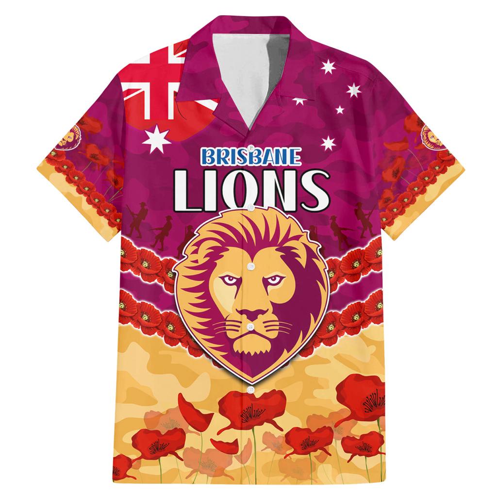 Custom Brisbane Lions Football Family Matching Mermaid Dress and Hawaiian Shirt ANZAC Lest We Forget