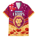 Custom Brisbane Lions Football Family Matching Mermaid Dress and Hawaiian Shirt ANZAC Lest We Forget
