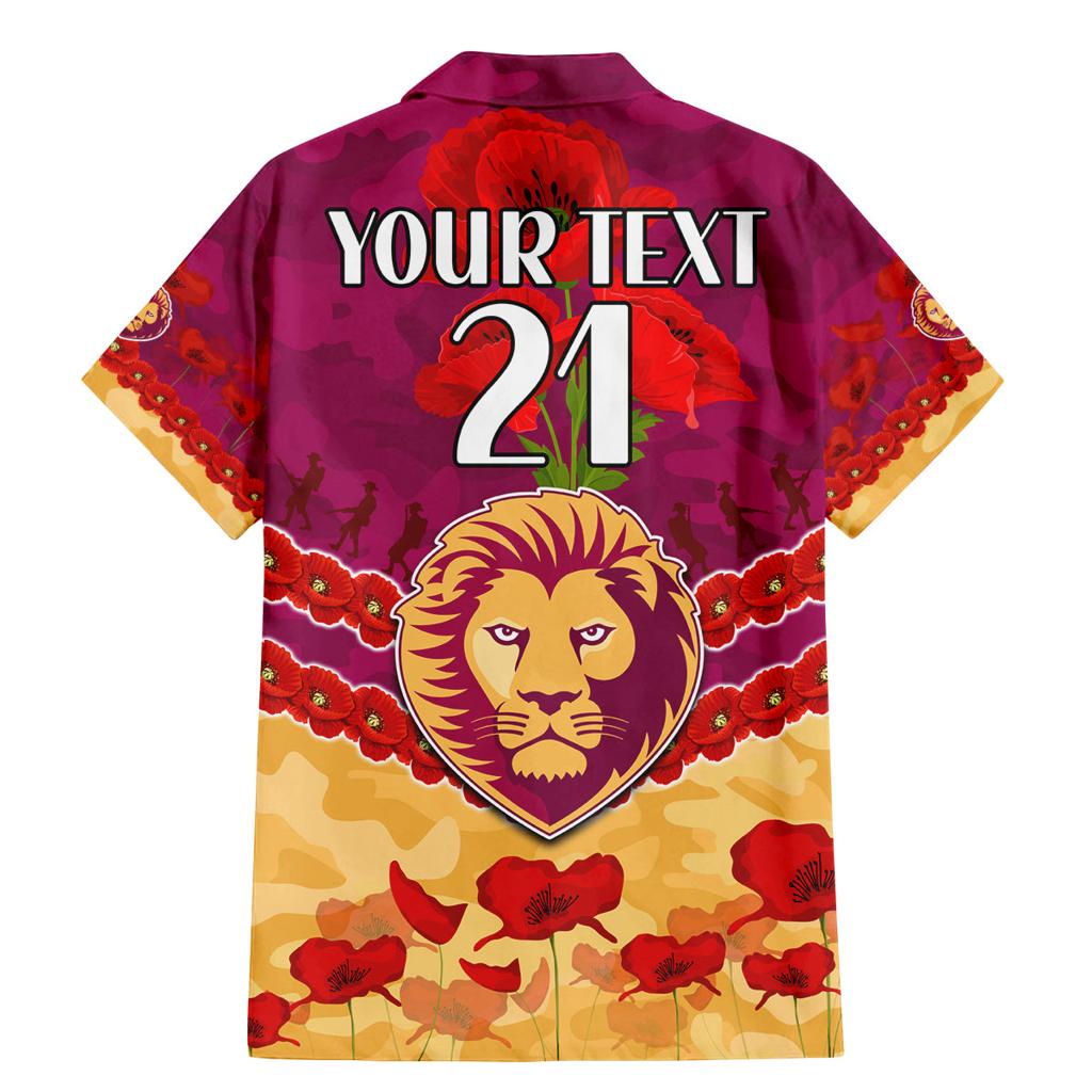 Custom Brisbane Lions Football Family Matching Mermaid Dress and Hawaiian Shirt ANZAC Lest We Forget