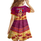 Custom Brisbane Lions Football Family Matching Off Shoulder Maxi Dress and Hawaiian Shirt ANZAC Lest We Forget