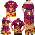 Custom Brisbane Lions Football Family Matching Off Shoulder Maxi Dress and Hawaiian Shirt ANZAC Lest We Forget