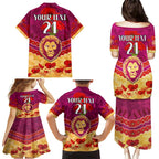 Custom Brisbane Lions Football Family Matching Puletasi and Hawaiian Shirt ANZAC Lest We Forget