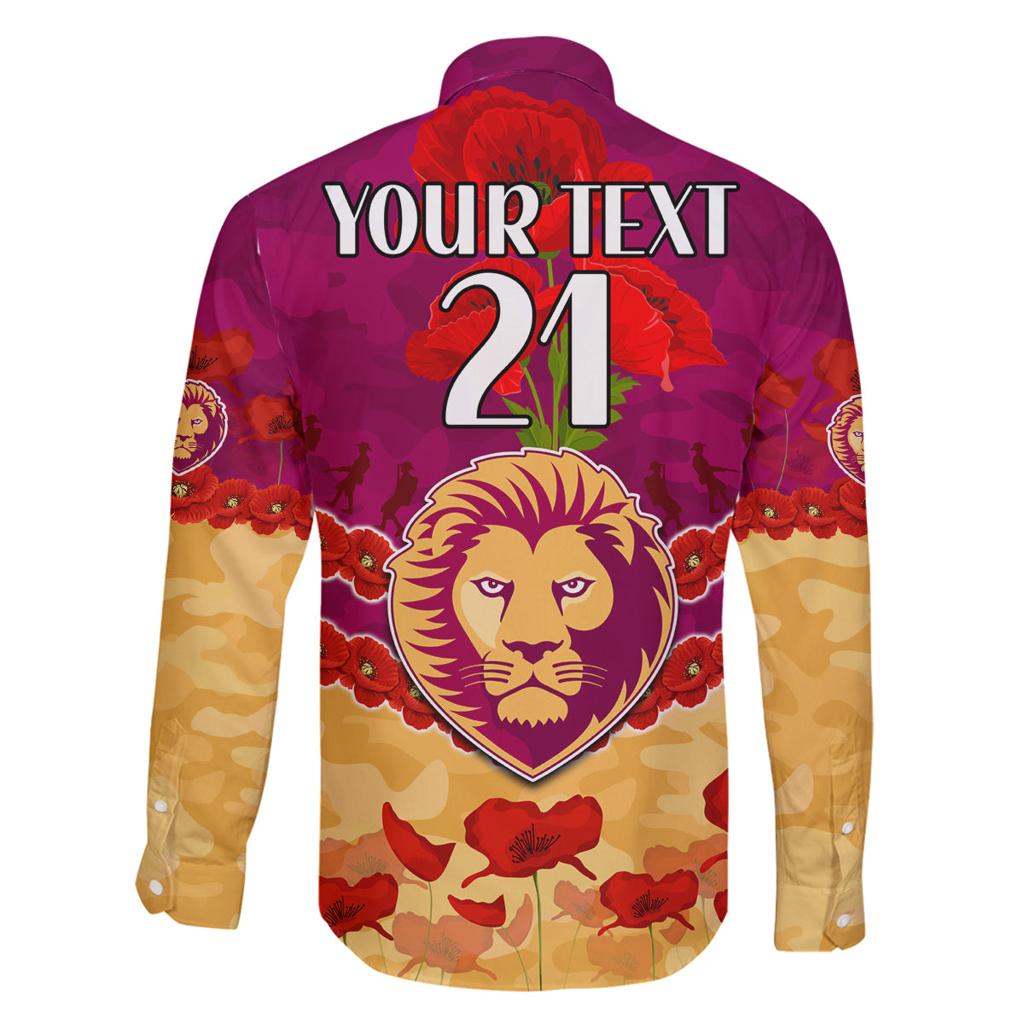 Custom Brisbane Lions Football Family Matching Puletasi and Hawaiian Shirt ANZAC Lest We Forget