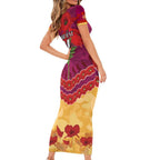 Custom Brisbane Lions Football Family Matching Short Sleeve Bodycon Dress and Hawaiian Shirt ANZAC Lest We Forget