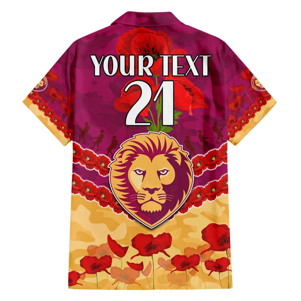 Custom Brisbane Lions Football Family Matching Summer Maxi Dress and Hawaiian Shirt ANZAC Lest We Forget
