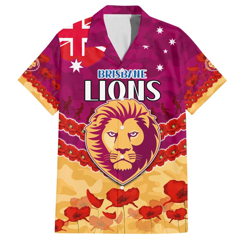 Custom Brisbane Lions Football Family Matching Tank Maxi Dress and Hawaiian Shirt ANZAC Lest We Forget