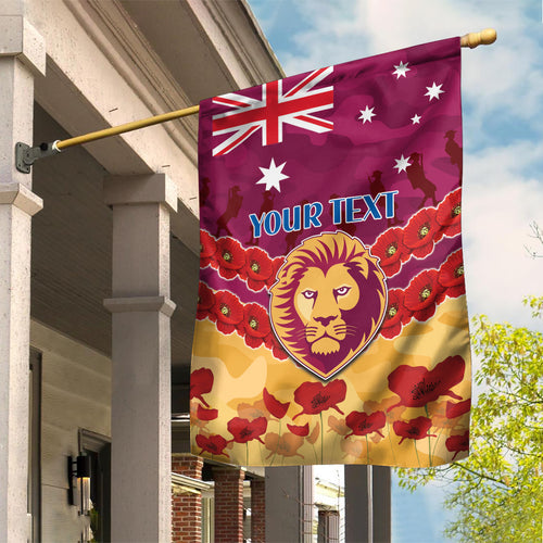 Custom Brisbane Lions Football Garden Flag ANZAC Lest We Forget