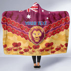 Custom Brisbane Lions Football Hooded Blanket ANZAC Lest We Forget