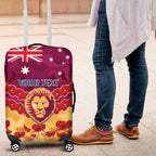 Custom Brisbane Lions Football Luggage Cover ANZAC Lest We Forget