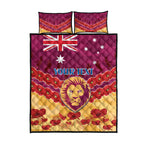 Custom Brisbane Lions Football Quilt Bed Set ANZAC Lest We Forget