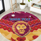 Custom Brisbane Lions Football Round Carpet ANZAC Lest We Forget