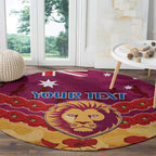 Custom Brisbane Lions Football Round Carpet ANZAC Lest We Forget