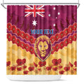 Custom Brisbane Lions Football Shower Curtain ANZAC Lest We Forget