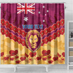 Custom Brisbane Lions Football Shower Curtain ANZAC Lest We Forget
