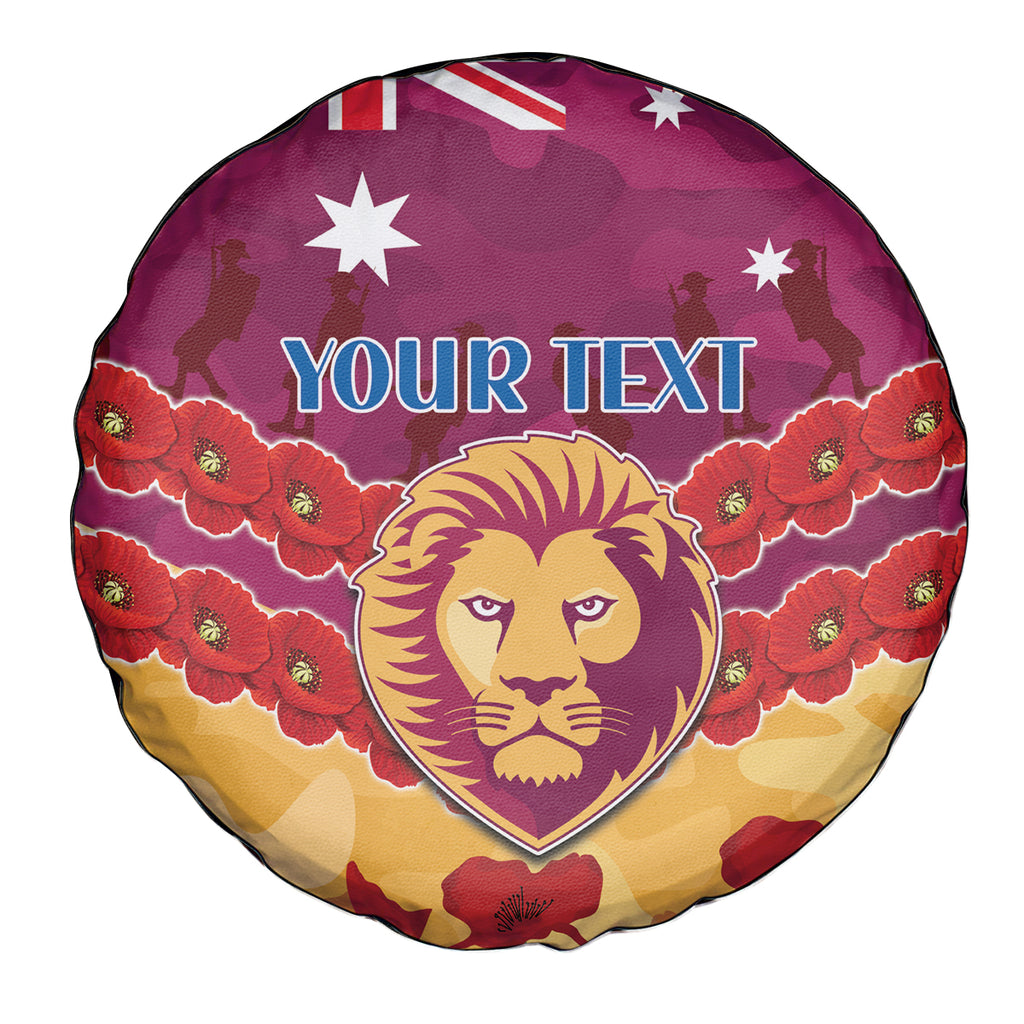 Custom Brisbane Lions Football Spare Tire Cover ANZAC Lest We Forget