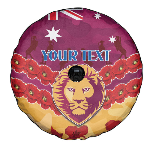 Custom Brisbane Lions Football Spare Tire Cover ANZAC Lest We Forget