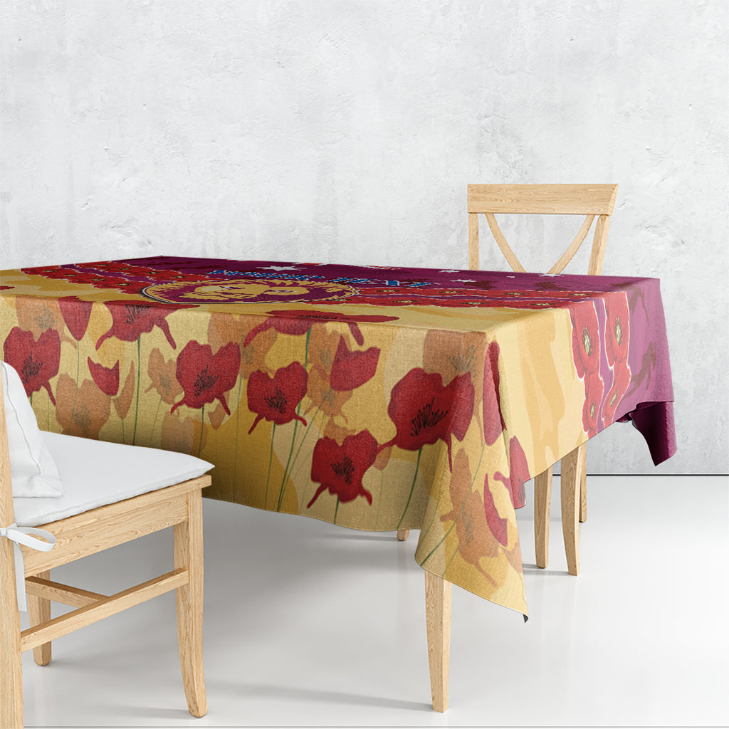 Custom Brisbane Lions Football Tablecloth ANZAC Lest We Forget