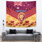 Custom Brisbane Lions Football Tapestry ANZAC Lest We Forget
