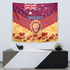 Custom Brisbane Lions Football Tapestry ANZAC Lest We Forget