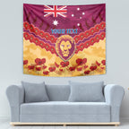 Custom Brisbane Lions Football Tapestry ANZAC Lest We Forget