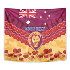 Custom Brisbane Lions Football Tapestry ANZAC Lest We Forget