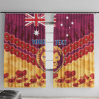 Custom Brisbane Lions Football Window Curtain ANZAC Lest We Forget