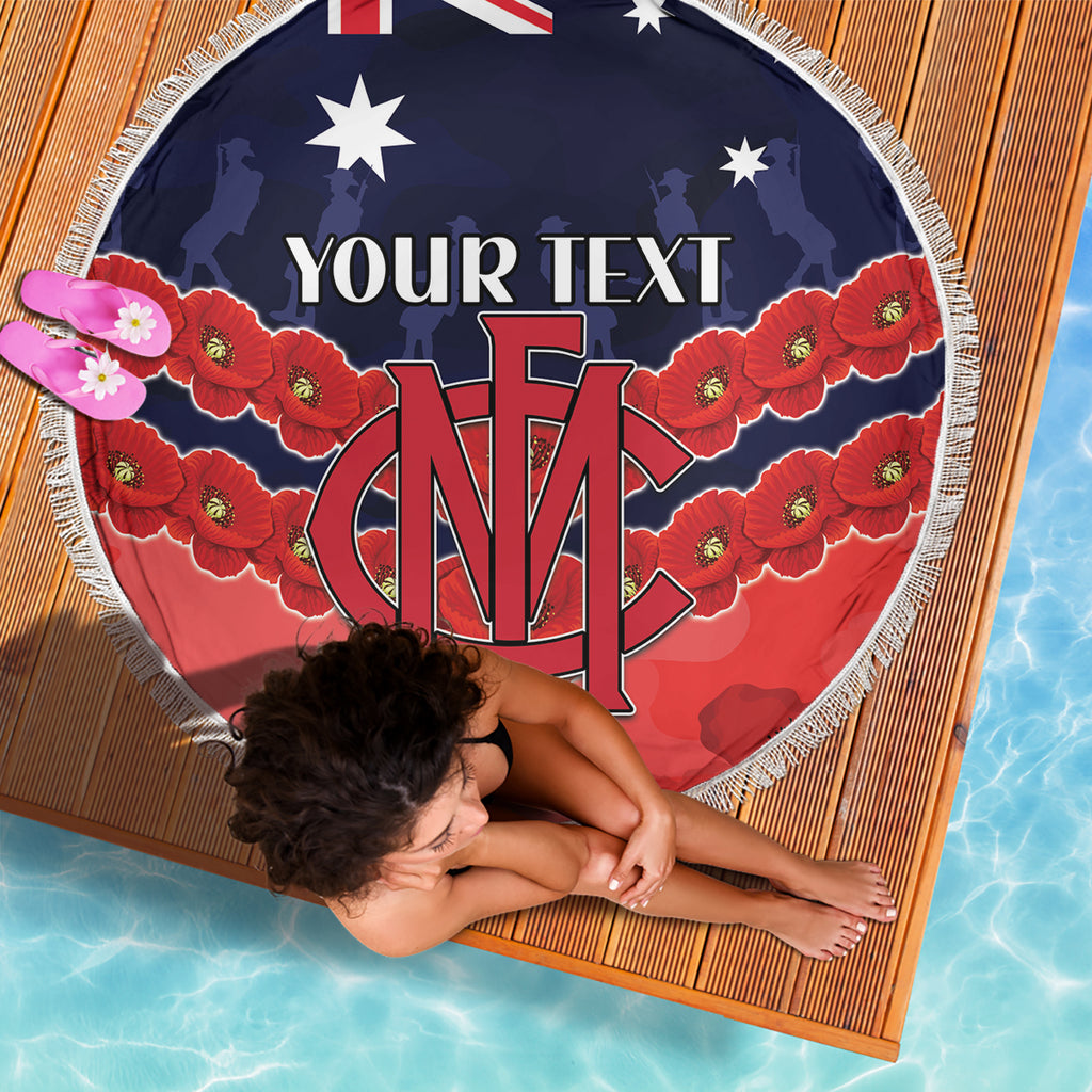Custom Demons Football Beach Blanket ANZAC Lest We Forget