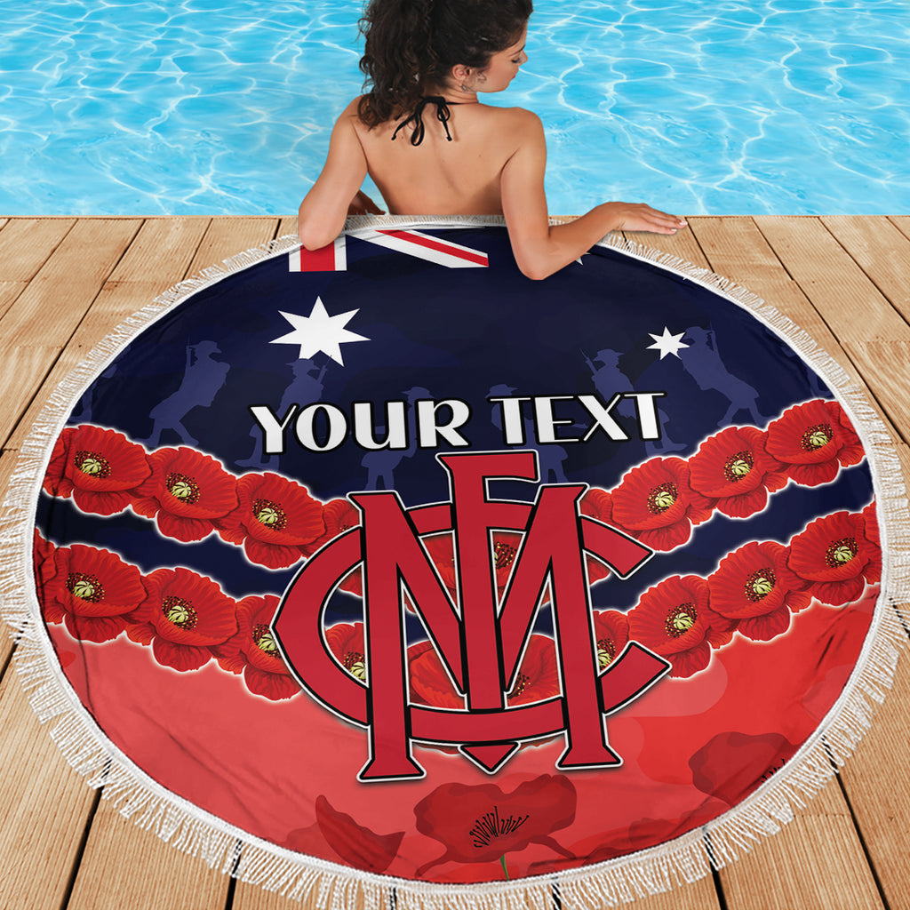 Custom Demons Football Beach Blanket ANZAC Lest We Forget