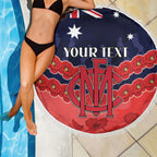 Custom Demons Football Beach Blanket ANZAC Lest We Forget