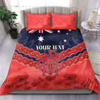 Custom Demons Football Bedding Set ANZAC Lest We Forget