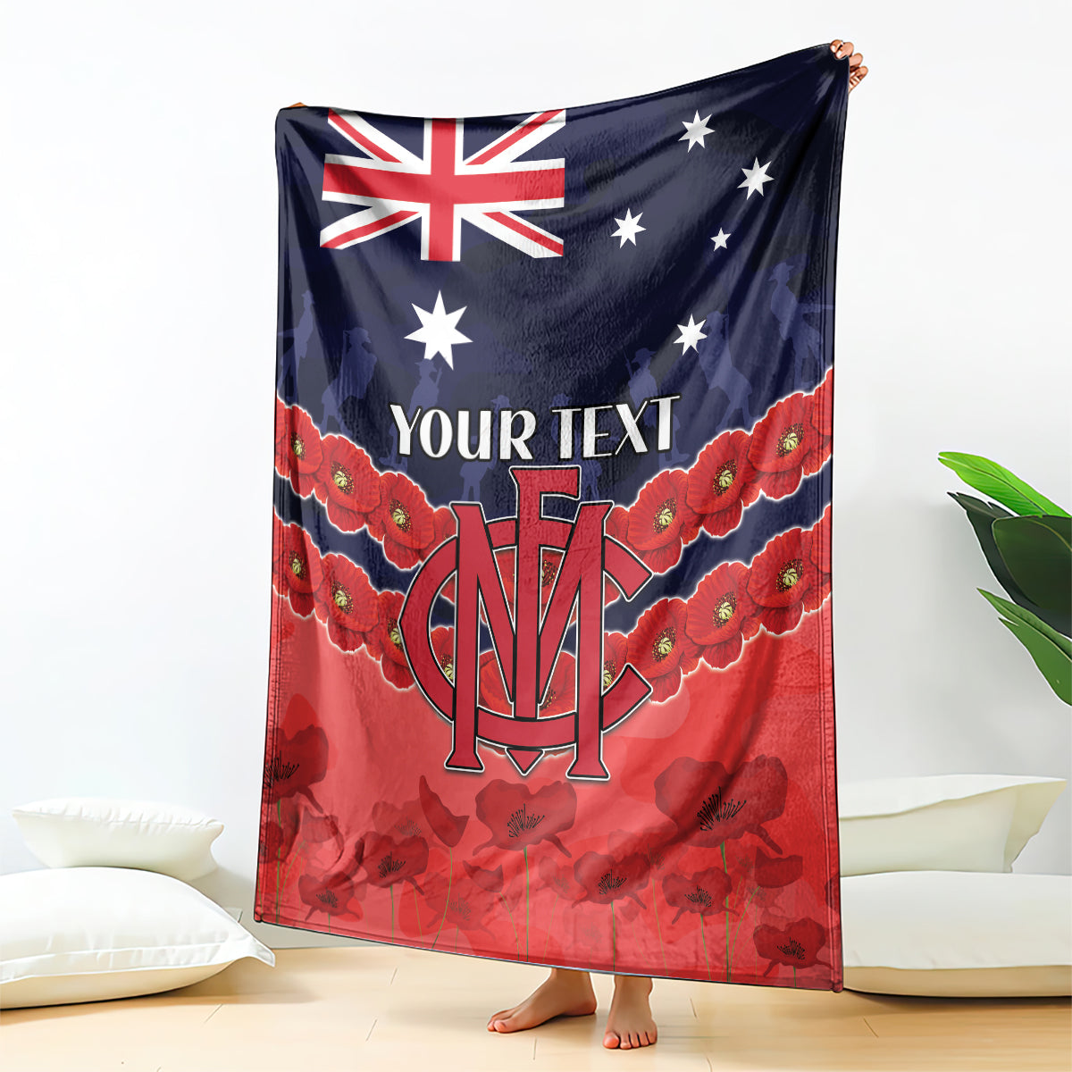 Custom Demons Football Blanket ANZAC Lest We Forget