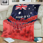 Custom Demons Football Blanket ANZAC Lest We Forget