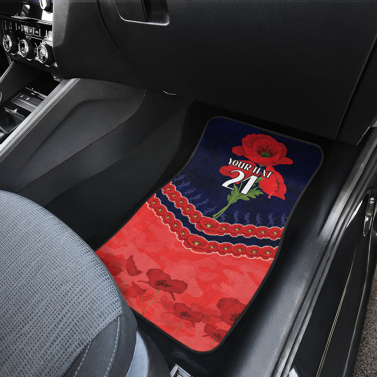 Custom Demons Football Car Mats ANZAC Lest We Forget